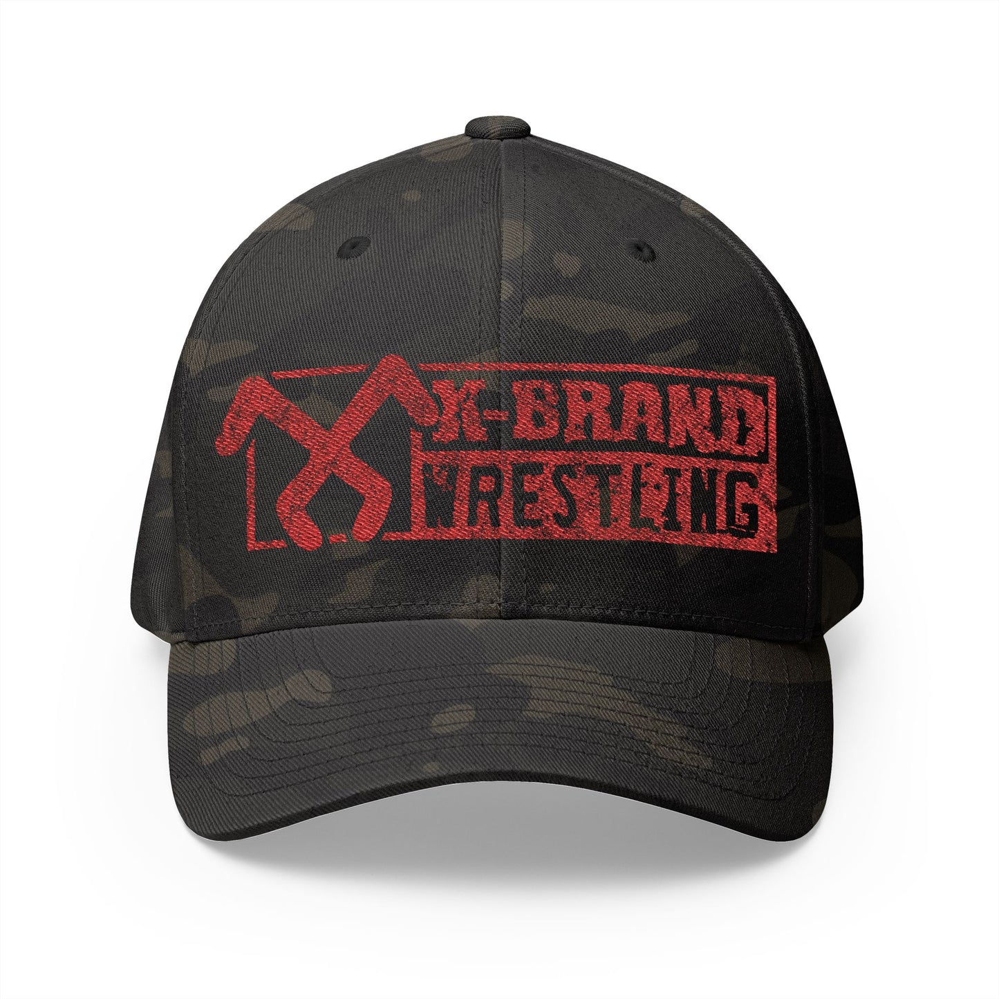 X-Brand Wrestling - Logo Fitted Embroidered Hat - S-XL