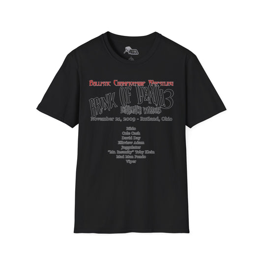 Ballistic Championship Wrestling - "Brink Of Death 3" Event T-Shirt - XS-5XL